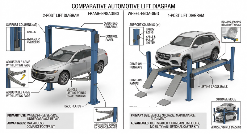 2-Post vs. 4-Post Lifts: Which is Better for You?