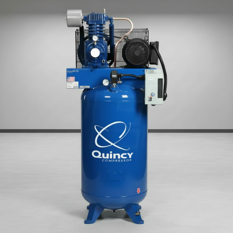 Quincy Air Compressor 473D80VCB20M QT Max 7.5 HP 80 Gallon Two Stage 208V 3 Phase