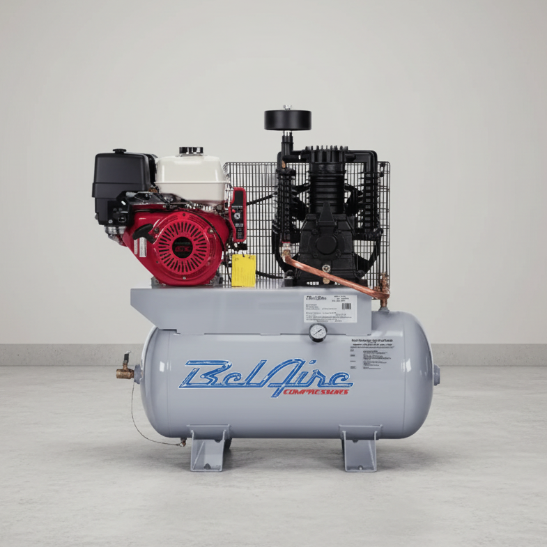 BelAire Gas Powered Air Compressor 3G3HHL 13 HP 30 Gallon Honda Engine