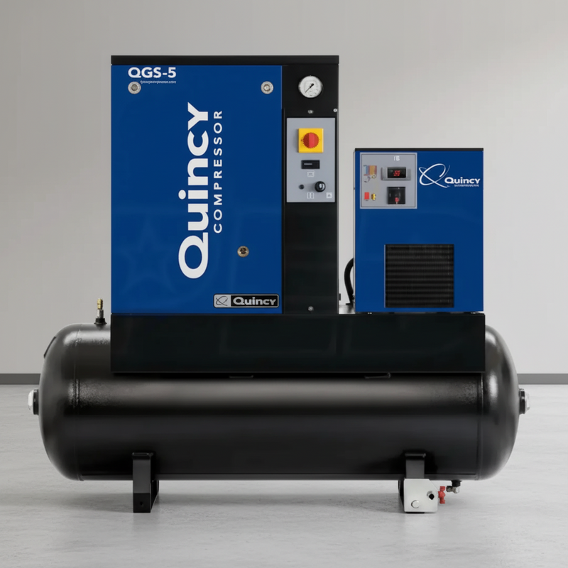 Quincy Air Compressor 60 Gallon Rotary Screw with Dryer 3 Phase