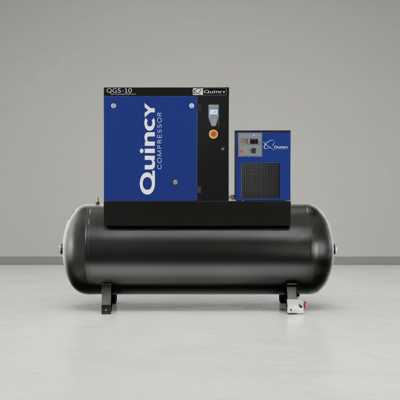 Quincy Air Compressor 10 HP 120 Gallon Rotary Screw with Dryer