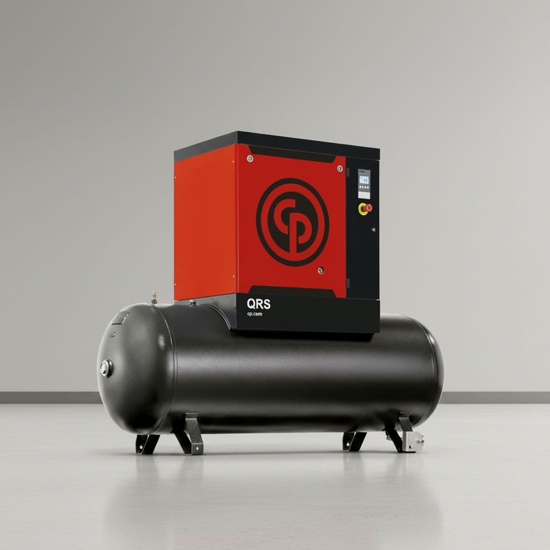 Chicago Pneumatic Air Compressor QRS10HP-150 10 HP Rotary Screw 132 Gallon 150 PSI