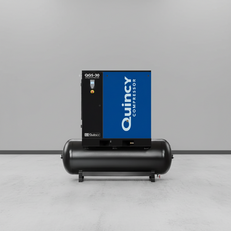 Quincy Air Compressor 30 HP 132 Gallon Rotary Screw 3 Phase