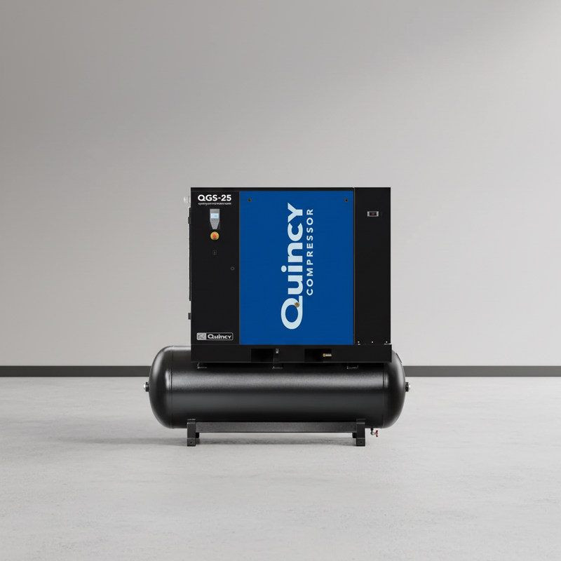 Quincy Air Compressor 25 HP 132 Gallon Rotary Screw with Dryer