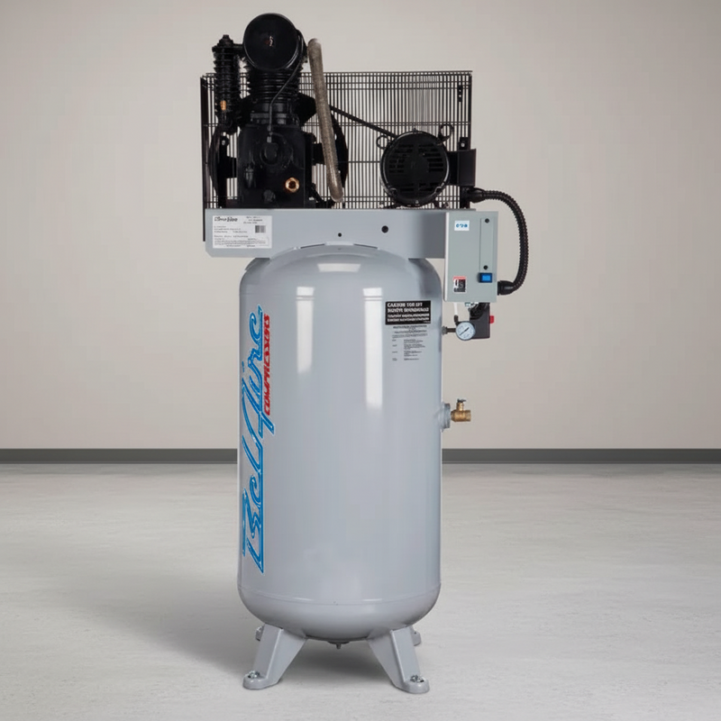 BelAire Air Compressor 438V Iron Series 5 HP 80 Gallon Two Stage 230V Three Phase