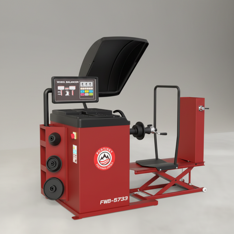 Fortisky FWB-5733 Fully Automatic Truck/Car Wheel Balancer w/Lifting Cart