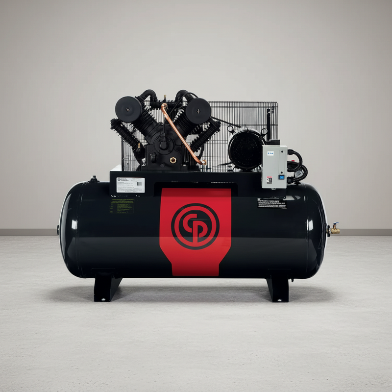 Chicago Pneumatic Air Compressor RCP-C581V 5 HP 80 Gallon Two Stage Cast Iron 208-230V 1 Phase