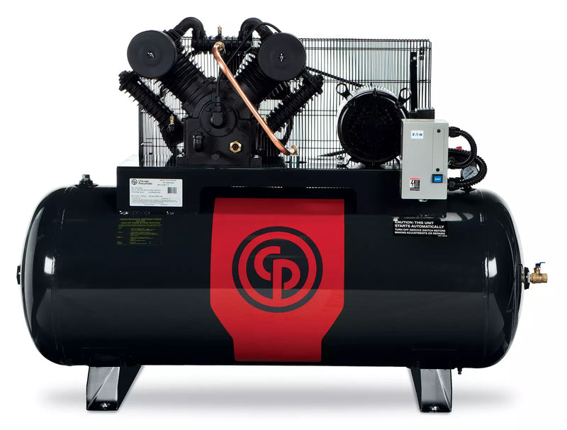 Chicago Pneumatic Air Compressor RCP-C581V 5 HP 80 Gallon Two Stage Cast Iron 208-230V 1 Phase