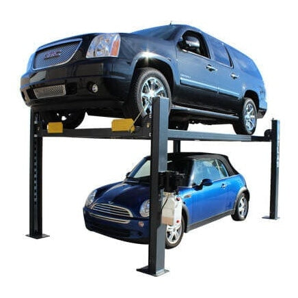 Atlas 408SL 8,000 lb Portable 4-Post Storage Lift + FP8 8-Piece Floor Panel Combo