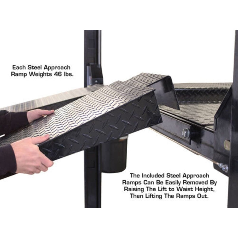 Atlas Garage PRO8000 8,000-lb 4-Post Storage Lift + Pro-Floor 8-Piece Panel Set Combo