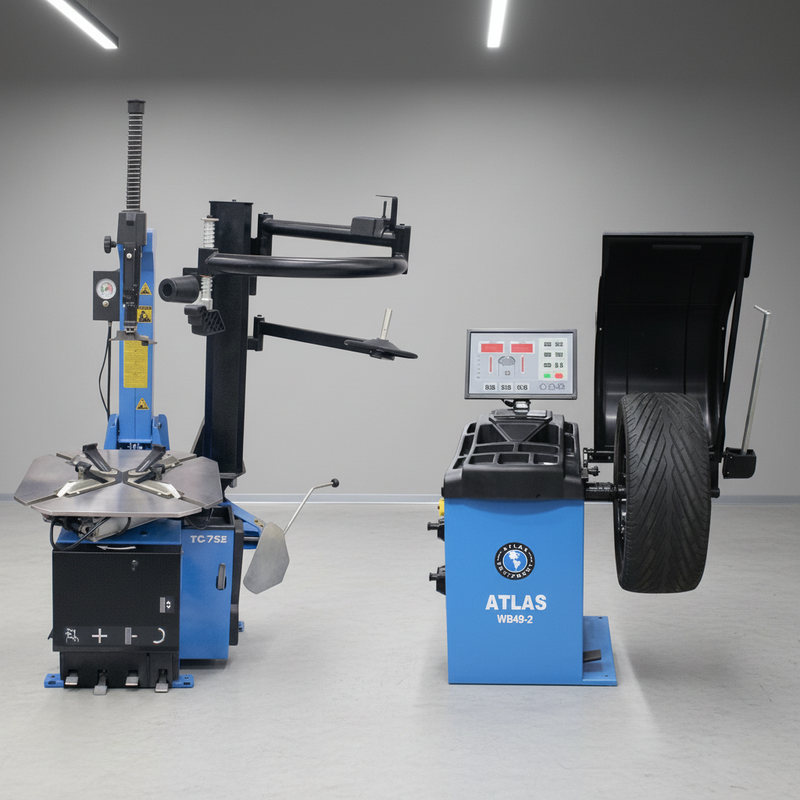 Atlas TC755EZ Tire Changer + WB49-2-PRO Wheel Balancer Combo Package