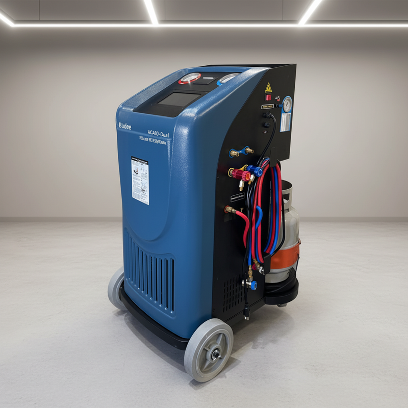 Bludee AC400D Auto Recovery Recycle Recharge Dual Machine for both R134A and R1234yf Refrigerant