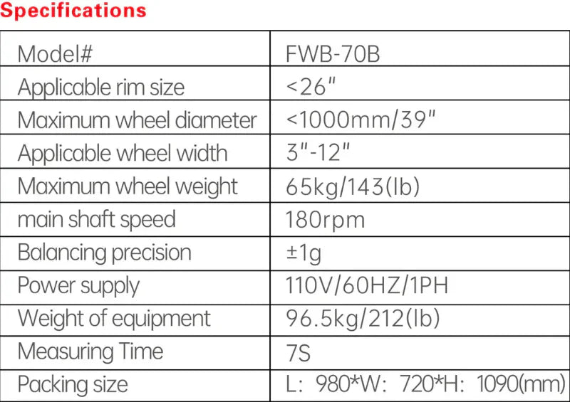 Fortisky FWB-70B Wheel Balancer