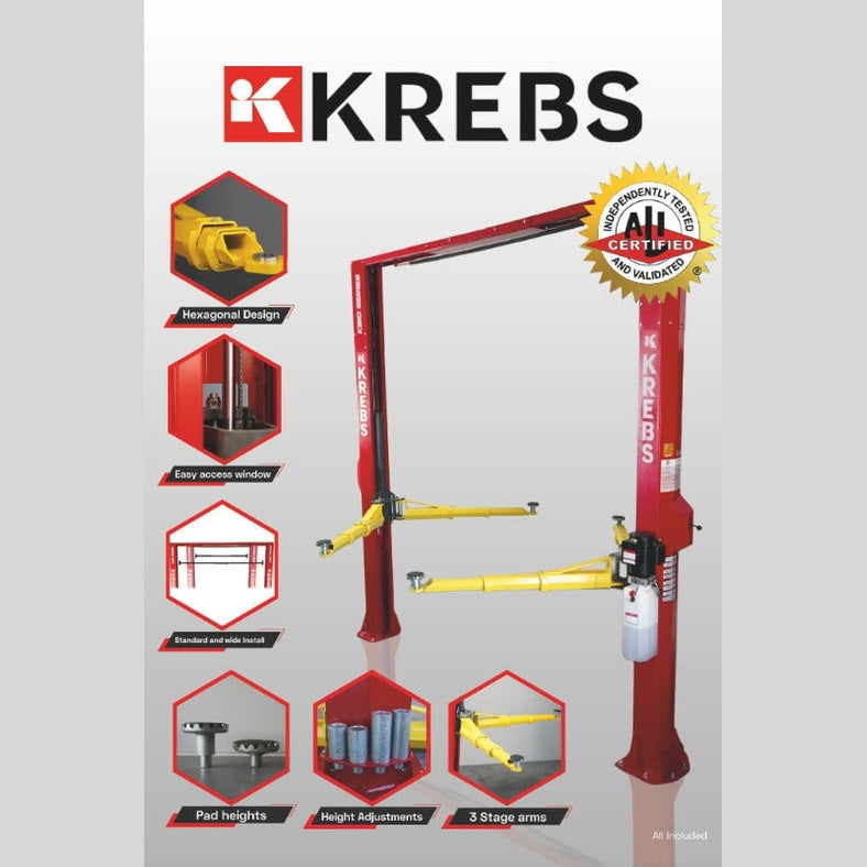 KREBS KB10/H-T 10,000lb 2-Post Automotive Lift