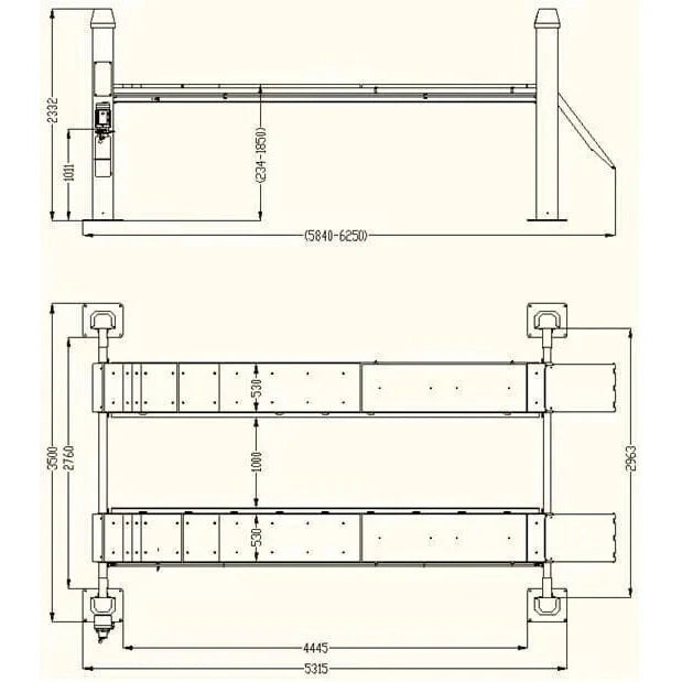 Katool KT-4H150 15,000lbs 4 Post Alignment Lift (RJ-60 Rolling Jack included)