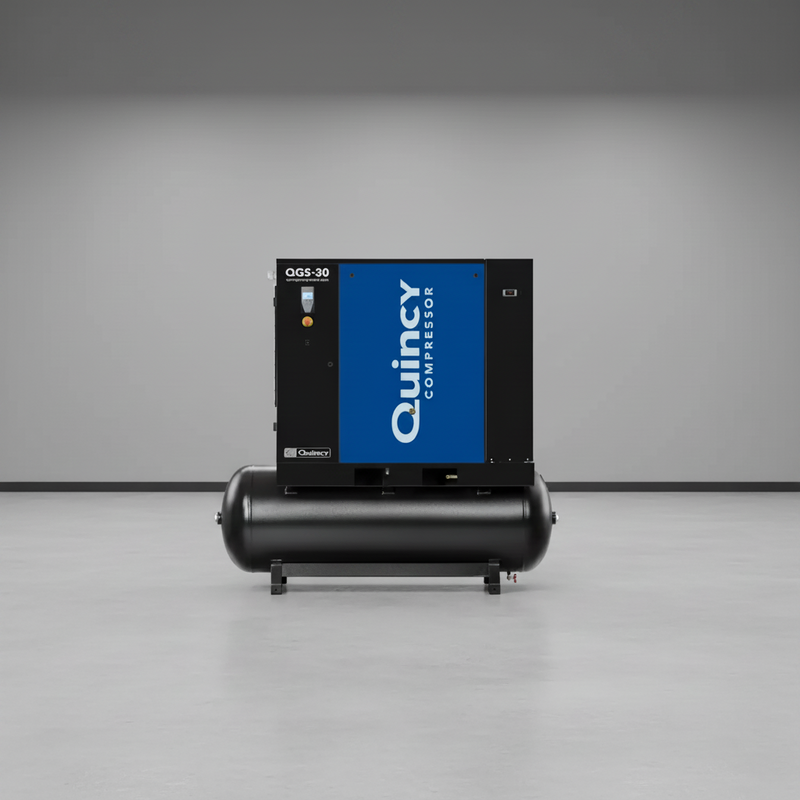 Quincy Air Compressor 30 HP 132 Gallon Rotary Screw with Dryer 3 Phase