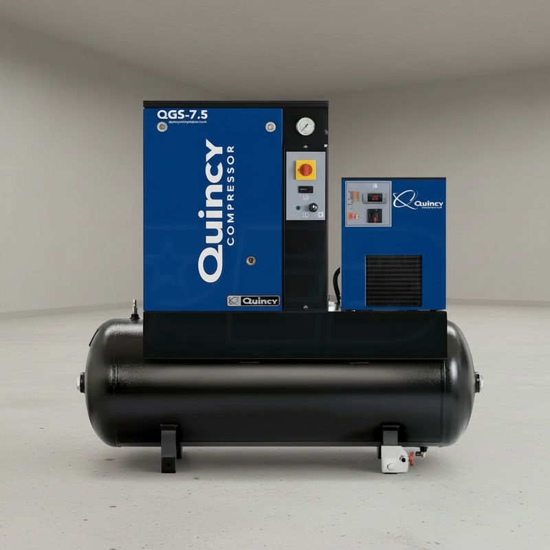 Quincy Air Compressor 7.5 HP Rotary Screw 230V 1 Phase