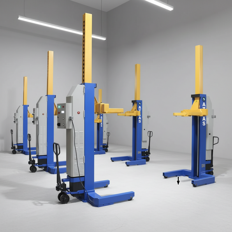 Atlas Maxima ATEML-6045BC 99,000 lb ALI-Certified Battery-Powered Mobile Column Lift System (Six 16,500 lb Columns)