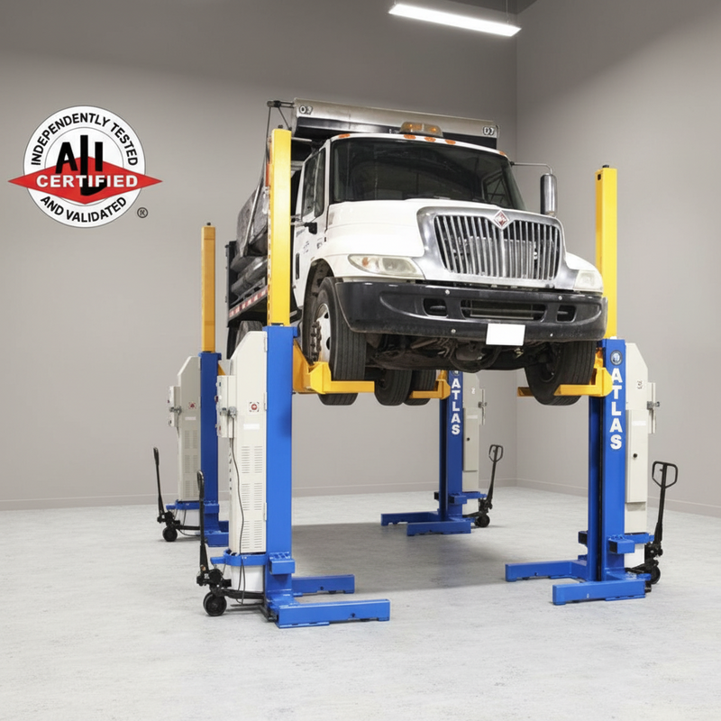 Atlas Maxima ML-4034BC ALI Certified Battery-Powered Mobile Column Lift, 4-Column 74,000 lb. Capacity