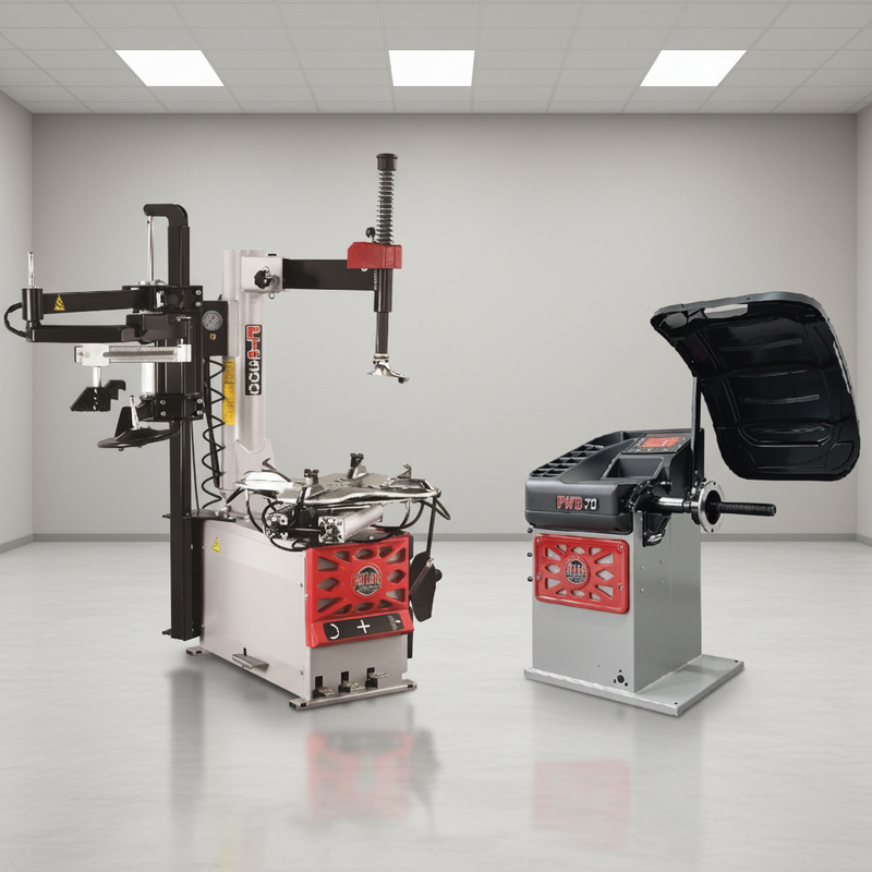 Atlas Platinum PTC300 Swing-Arm Tire Changer + PWB70 Spin Wheel Balancer Combo Package