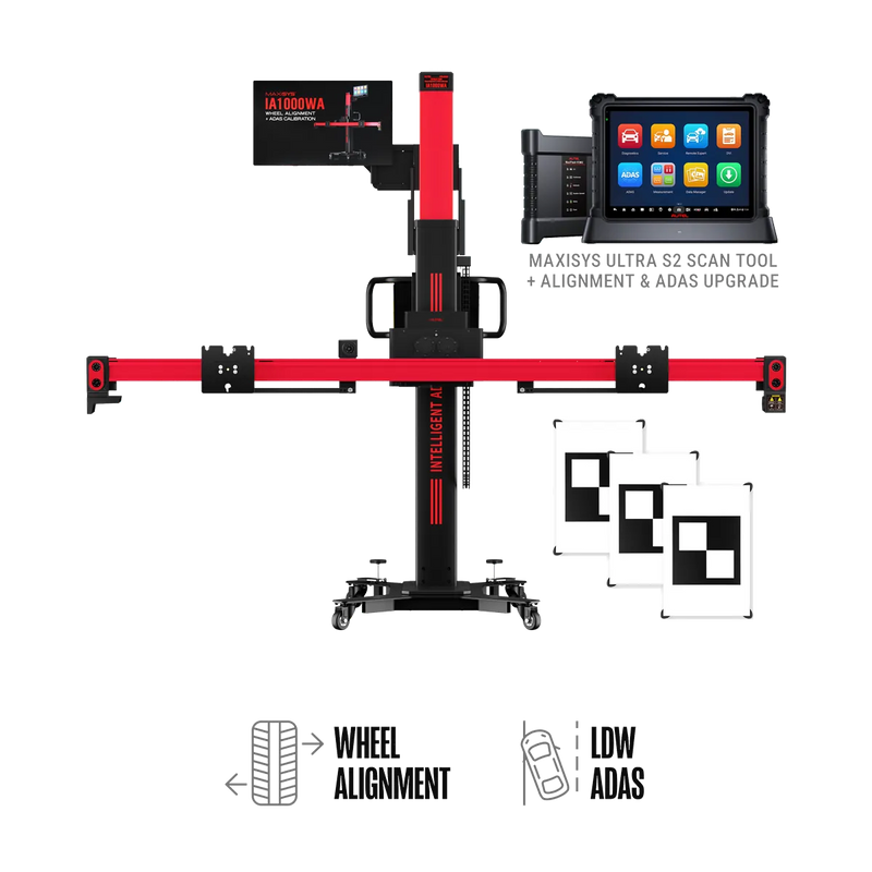 Autel IA1000LDWT Automated ADAS Calibration & Wheel Alignment System with MaxiSYS Ultra S2 Tablet and LDW Targets