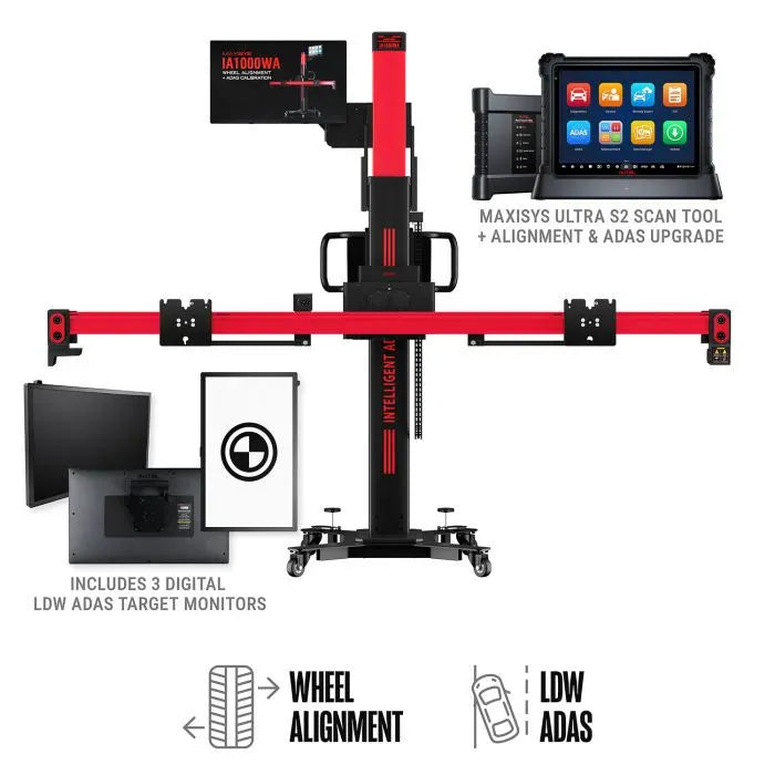 Autel IA1000TDT Automated ADAS Calibration and Wheel Alignment System with Digital Targets and MaxiSYS Ultra S2 Tablet