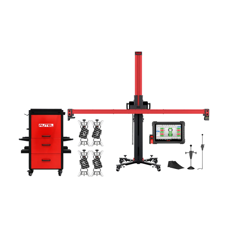 Autel MaxiAlign IWA500ACT Wheel Alignment System with Tablet and Rim Storage Cabinet