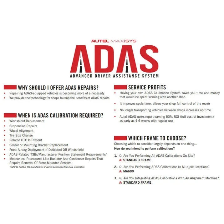 Autel MaxiSYS ADAS MAS20 All Systems 2.0 Mobile Calibration Package with MA600 Frame