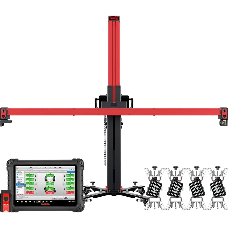 Autel MaxiAlign IWA500T Dedicated Wheel Alignment System with 5-Camera Frame, 10.1-Inch Tablet, and Set of 4 Rim Clamps
