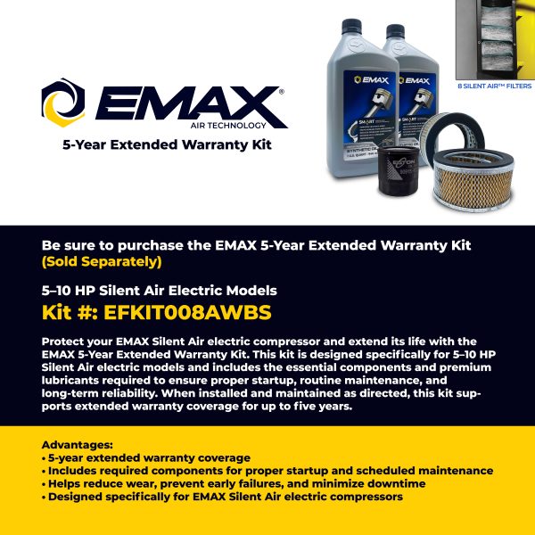 EMAX 5 HP 80-Gallon Two-Stage Air Compressor ESP05V080I3PK-460