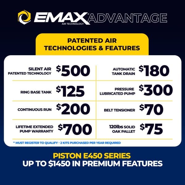 EMAX 10 HP 120-Gallon Two-Stage Air Compressor ESP10V120V1PK