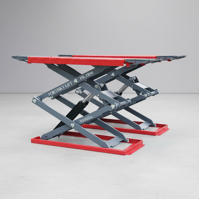 Fortisky FSL-FR90 Full-Rise Scissor Lift 9000lbs 72" Electric Lock Release