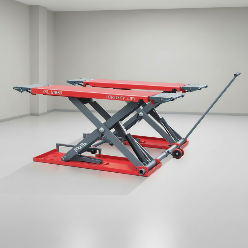 Fortisky FSL-MR80 Mid-Rise Scissor Lift 8000lb 47" Electric Lock Release