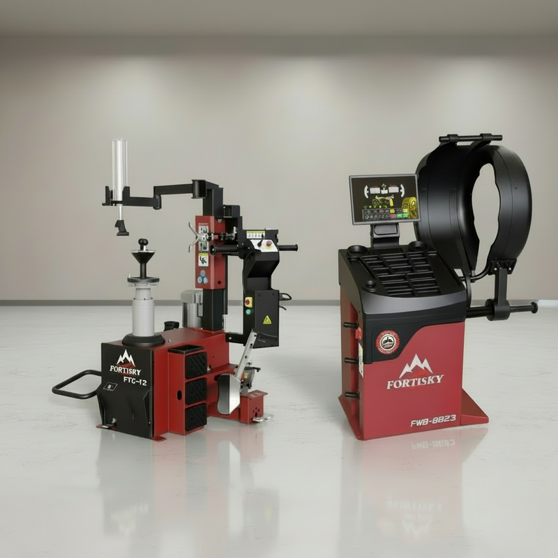 Fortisky T2-8823 Leverless Center Post Tire Changer Fully Automatic Combo