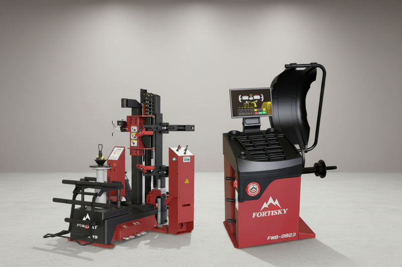 Fortisky T8-8823 Leverless Center Post Tire Changer Fully Automatic Combo