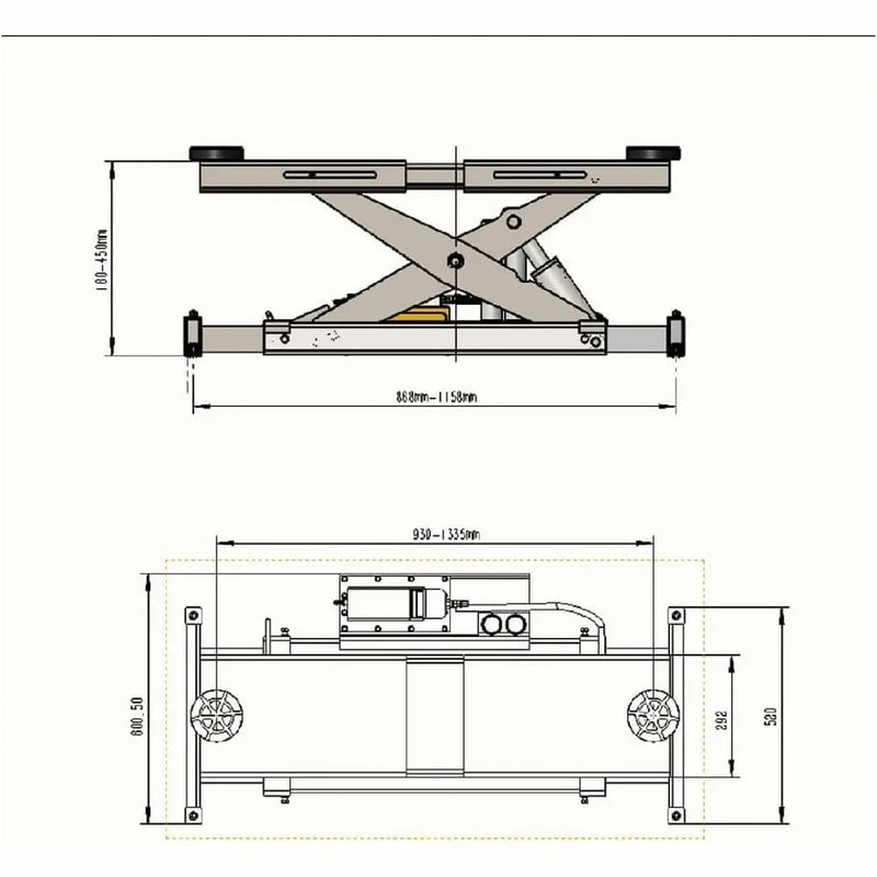 Katool KT-4M110PA 11,000 lb 4-Post Alignment Lift with 7,000 lb Rolling Jack
