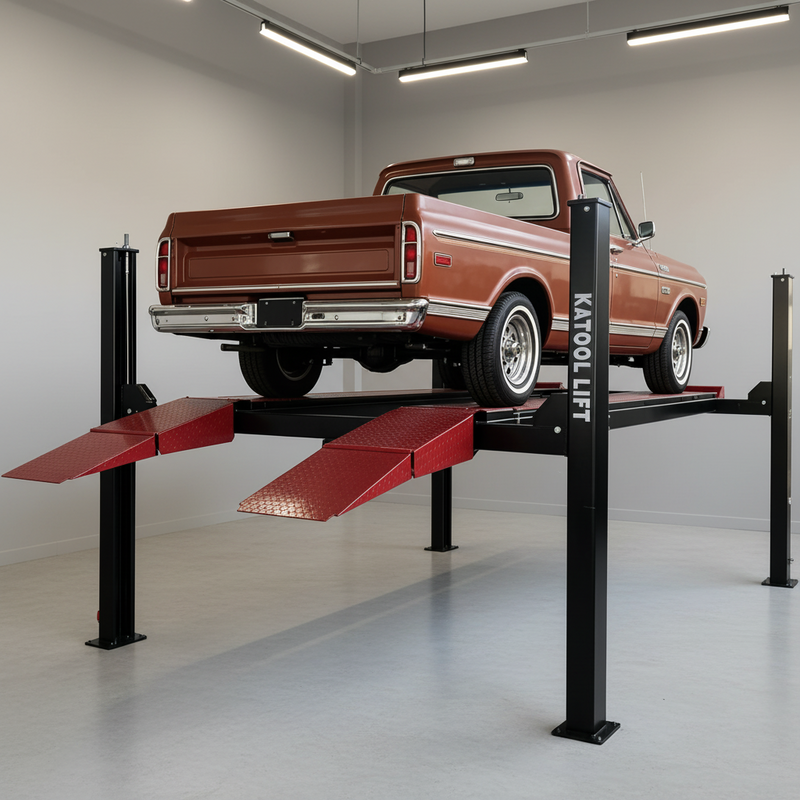 Katool KT-4M110PA 11,000 lb 4-Post Alignment Lift with 7,000 lb Rolling Jack