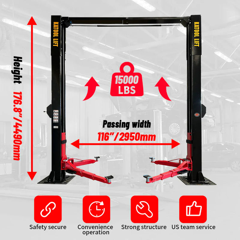Katool KT-M150D 15,000 lb Direct-Drive Symmetric Two Post Lift