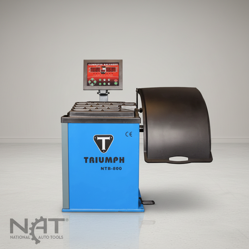 Triumph NTB-800 Wheel Balancer, Automatic Data Entry, 10–28" Wheels, ±1 g Accuracy