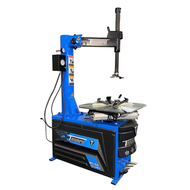 Triumph NTC-950 Tire Changer — Swing-Arm Rim Clamp, 16–28″ Clamping, 5,500-lb Bead Breaker, 110V