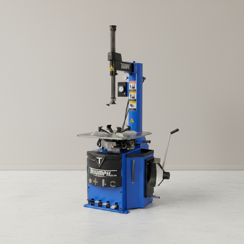 Triumph NTC-950 Tire Changer — Swing-Arm Rim Clamp, 16–28″ Clamping, 5,500-lb Bead Breaker, 110V